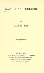 Nature and culture by Harvey Rice