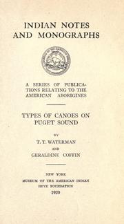 Cover of: Types of canoes on Puget Sound by Thomas Talbot Waterman, Thomas Talbot Waterman