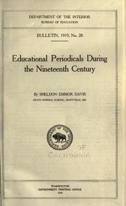 Cover of: Educational periodicals during the nineteenth century by Sheldon Emmor Davis