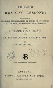 Cover of: Hebrew reading lessons by Samuel Prideaux Tregelles
