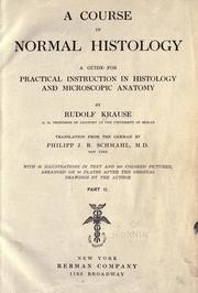 Cover of: A course in normal histology by Rudolf Krause, Rudolf Krause