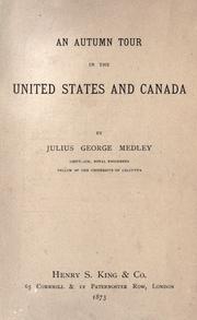 Cover of: An autumn tour in the United States and Canada