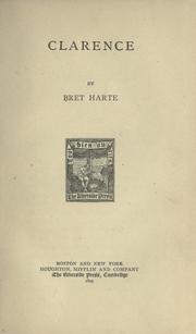 Cover of: Clarence by Bret Harte