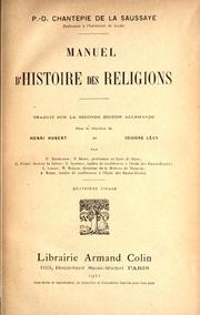 Cover of: Manual of the science of religion