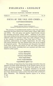 Cover of: Fauna of the Vale and Choza: Captorhinomorpha