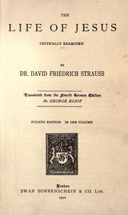 Leben Jesu by David Friedrich Strauss