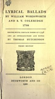 Cover of: Lyrical ballads by William Wordsworth