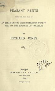 Cover of: Peasant rents by Jones, Richard