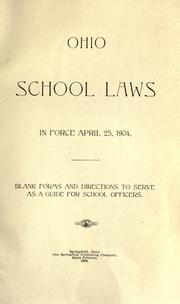 Cover of: Ohio school laws by Ohio.