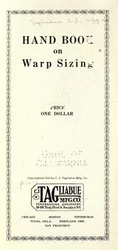 Cover of: Hand book on warp sizing.