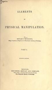 Cover of: Elements of physical manipulation.