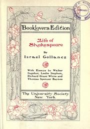 Cover of: Life of Shakespeare ... by Sir Israel Gollancz