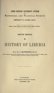 Cover of: History of Liberia by John Hanson Thomas McPherson