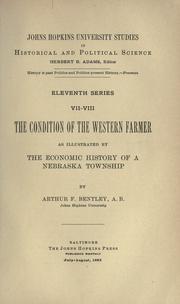 Cover of: The condition of the western farmer as illustrated by the economic history of a Nebraska township