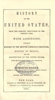 Cover of: History of the United States: from the earliest discoveries to the present time