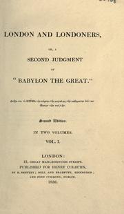 Cover of: London and Londoners: or, A second judgment of "Babylon the great."