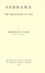 Cover of: Sādhanā: the realisation of life