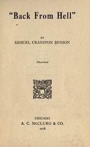 Cover of: "Back from Hell," by Samuel Benney Benson