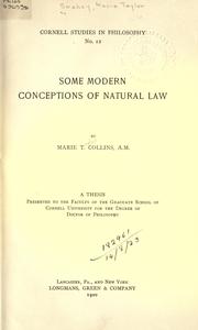 Cover of: Some modern conceptions of natural law