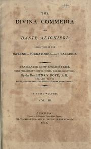 Cover of: The Divina commedia of Dante Alighieri by Dante Alighieri