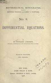 Cover of: Differential equations. by William Woolsey Johnson