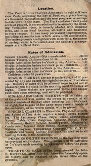 Cover of: Pontiac Chautauqua Assembly, Pontiac, Ill., July 23 to August 5, 1903: [annual program]