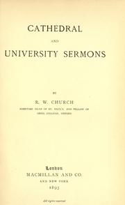 Cover of: Cathedral and university sermons