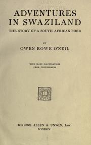 Cover of: Adventures in Swaziland by Owen Rowe O'Neil