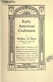 Early American craftsmen by Walter A. Dyer
