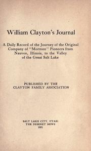 Cover of: William Clayton's journal by William Clayton