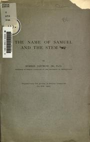 Cover of: The name of Samuel and the stem