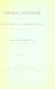 Cover of: Things Japanese by Basil Hall Chamberlain