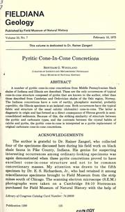 Pyritic cone-in-cone concretions by Bertram G. Woodland