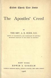 Cover of: The Apostles' Creed by A. E. Burn