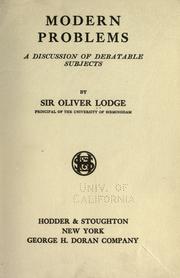 Cover of: Modern problems by Oliver Lodge