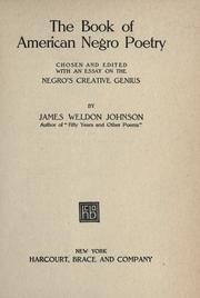 The Book of American Negro Poetry by James Weldon Johnson, Various