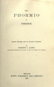 Cover of: The Phormio of Terence by Publius Terentius Afer