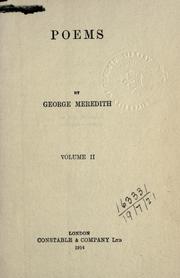 Cover of: Poems. by George Meredith