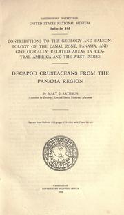 Cover of: Decapod crustaceans from the Panama region: By Mary J. Rathbun.