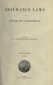 Cover of: Insurance laws of the state of California by California.