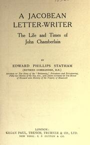 Cover of: A Jacobean letter-writer by Chamberlain, John, Chamberlain, John