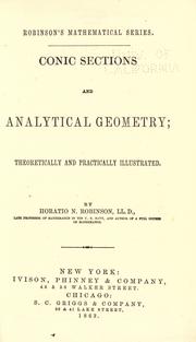 Cover of: Conic sections and analytical geometry by Horatio N. Robinson, Horatio N. Robinson