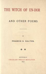 Cover of: The witch of En-dor and other poems by Francis Saltus Saltus, Francis Saltus Saltus