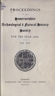 Cover of: Proceedings. by Somersetshire Archaeological and Natural History Society