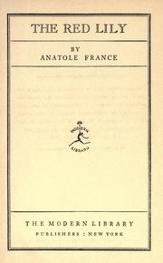 Cover of: The red lily by Anatole France