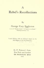 Cover of: A Rebel's recollections. by George Cary Eggleston