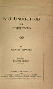 Cover of: Not understood: and other poems