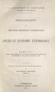 Cover of: Bibliography of the more important contributions to American economic entomology. by United States. Bureau of Entomology.