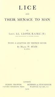 Cover of: Lice and their menace to man by Ll Lloyd