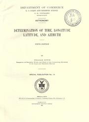 Cover of: Astronomy: Determination of time, longitude, latitude, and azimuth